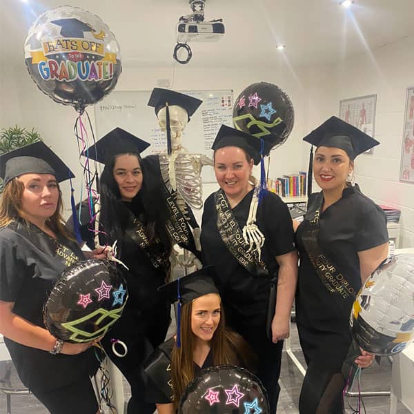 Evette graduating as a Level 4 Advanced Aesthetic Beauty Therapist