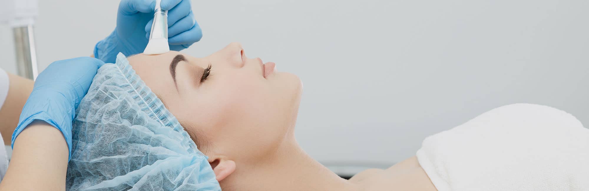 Lady receiving facial in Ruthin